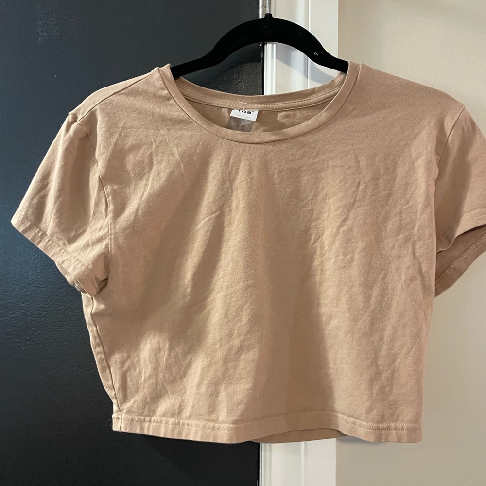 TNA Tan cropped tee